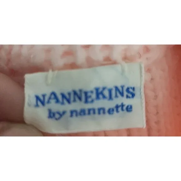 VTG 1970's Baby Infant Girl Crochet Sweater Set Pink 6-9 mos Nannekins Fall - Picture 3 of 6